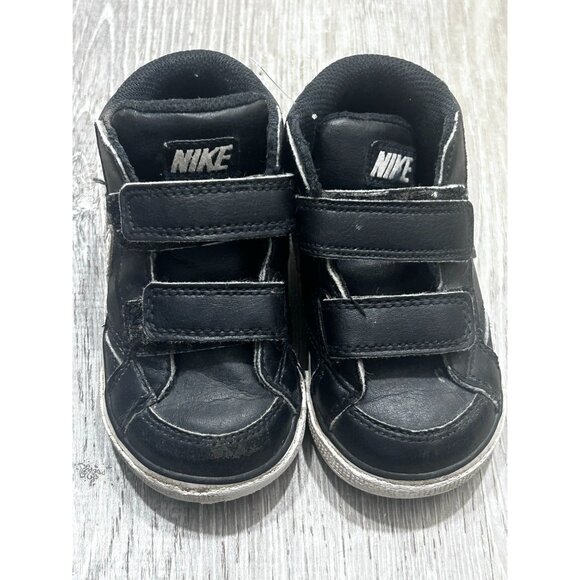 Nike Capri 3 Leather Shoes Size 6c Toddler Hook & Loop Black - Picture 1 of 6